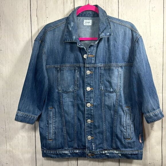 Hudson Denim Jacket Cotton Oversized Medium Wash Classic Y2K Streetwear - Picture 5 of 16